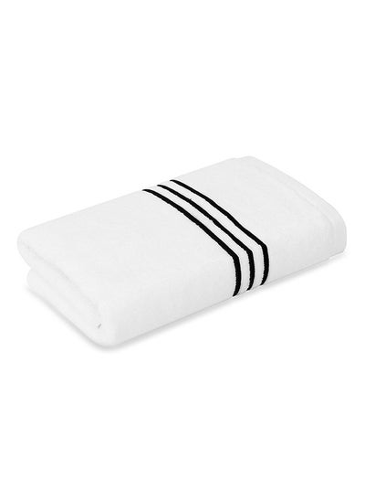 Buy Hotel Embroidery Hand Towel, White & Navy - 500 GSM, 80x50 cm in UAE