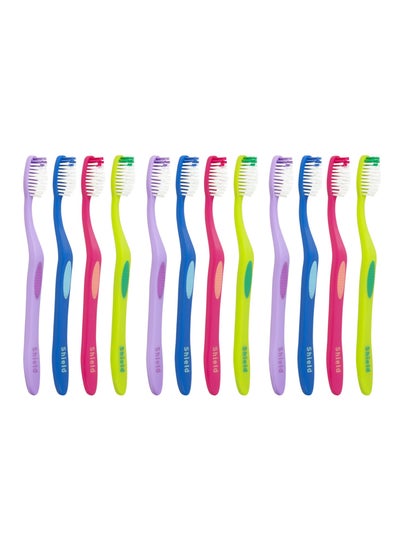 اشتري Shield Care Righto Toothbrush with Elongated Neck (Family Care - Soft Bristles), 4 Colors - 12 Count (Pack of 1) في الامارات