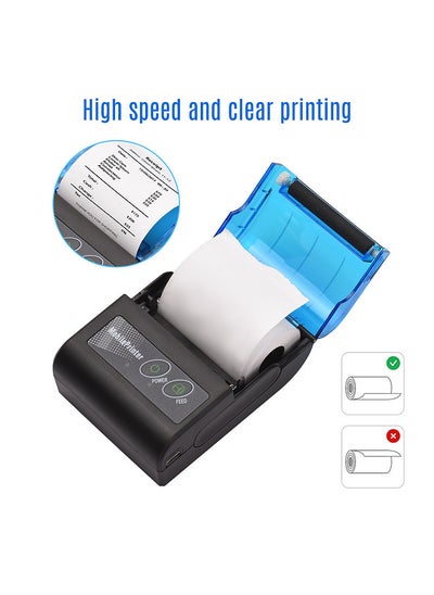 اشتري Portable Mini Thermal Printer 2 inch Wireless USB Receipt Bill Ticket Printer with 58mm Print Paper Compatible with iOS Android Windows for Restaurant Sales Retail في الامارات