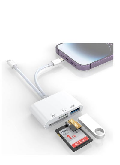 اشتري Rocketek SD Card Reader for iPhone/iPad Lightning  USB C Connector to SD/TF Adapter Memory في الامارات