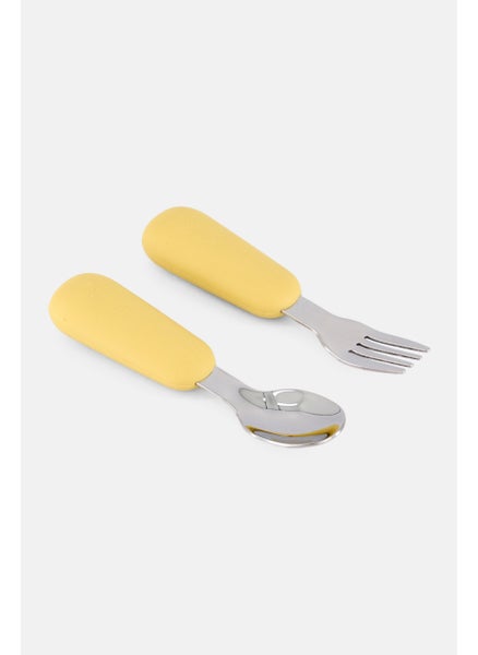 اشتري 2 Piece Of Cutlery, Silver/Yellow في السعودية