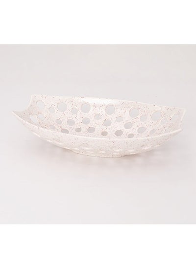 Buy Bright Designs Melamine Fruit Basket Set of 1
  (L 33cm W 22cm H 9cm)  Creamy with brown in Egypt