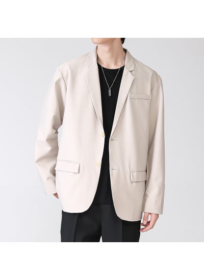 Buy LKTM Mens Korean Style Casual Suit Jacket Khaki in Saudi Arabia