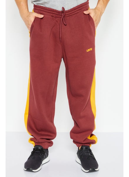 اشتري Men Regular Fit Embroidered Logo Sweatpants, Maroon في الامارات