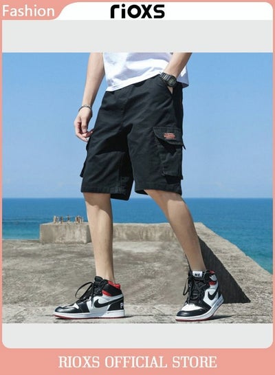 Buy Men's Casual Loose Cargo Short Pant Outdoor Quick Drying Sports Short Stretch Short With Multiple Pockets in UAE