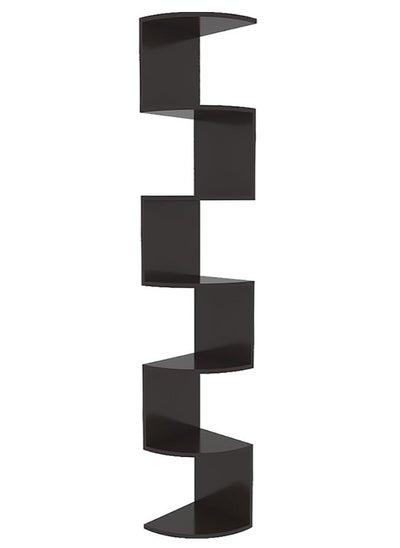 اشتري Corner Shelf Wall Mounted, 7 Tier Zigzag Wall Mounted Wood Halter Floating Shelves for Home Office Storage and Decor Display (Black) في الامارات