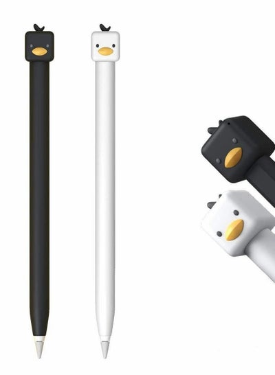 اشتري Soft Case for Apple Pencil 2nd Generation, Cute Duck Design Silicone Stylus Holder Cover, Protective Cover Accessories, 2pcs في السعودية