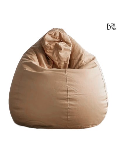 Buy PVC Beige Bean Bag Filled Multi Purpose Faux Leather Bean Bag in UAE