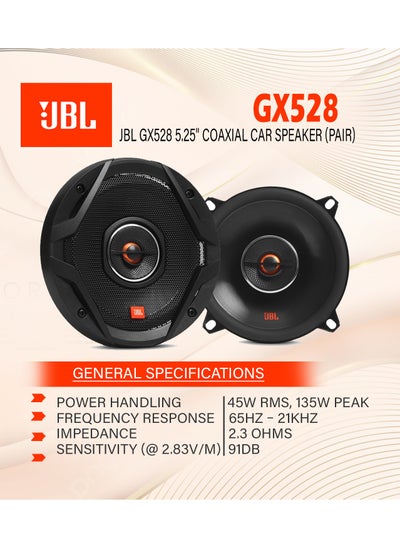 Buy Jbl Gx528 5.25 Inches Coaxial Car Speaker (Pair) in UAE