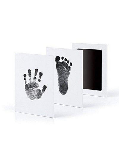 Buy Safe Inkless 0 6 Months Baby Handprint And Baby Footprint Ink Pad With Imprint Cards 100% Non Toxic & Mess Free Safe For Newborn Baby And Toddlers (Black 0 6 Months) in Saudi Arabia