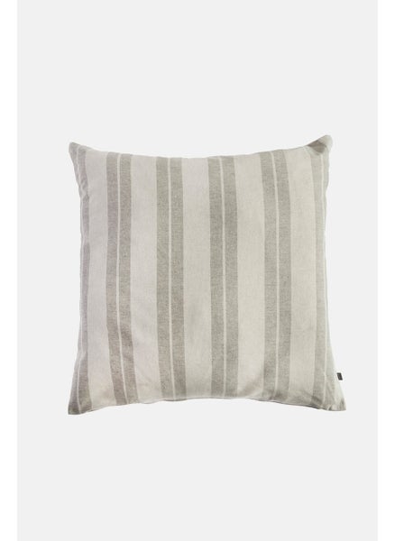 Buy Stripe Pillow Cover 60 x 60 cm, Grey in UAE