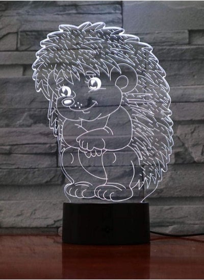 Buy Hedgehog Baby 7 Color Change Decoration 3D LED Night Light Table Lamp Crafts lamp Hedgehog Children New Year Gift Mood Lamp in UAE