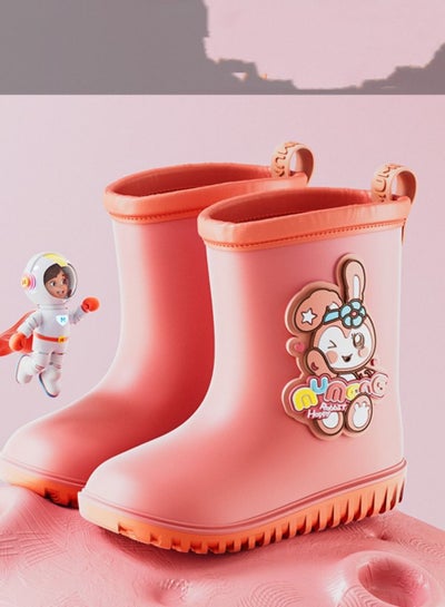 اشتري Children's Rain Boots Cartoon Anti-slip Light Red في السعودية