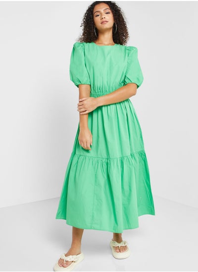 Buy Puff Sleeve Tiered Dress in Saudi Arabia