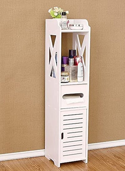 Buy Small Bathroom Storage Toilet Paper Storage Corner Cabinet with Door and Shelves,Slim Nightstand with Narrow Storage Shelf for Bathroom,Kitchen,Hallway and Bedroom in UAE