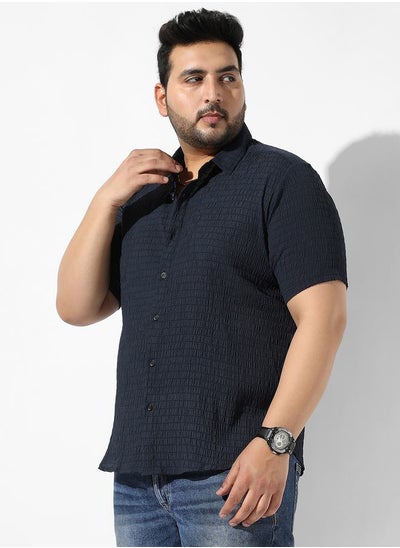 Buy Plus Textured Regular Fit Casual Shirt in Saudi Arabia