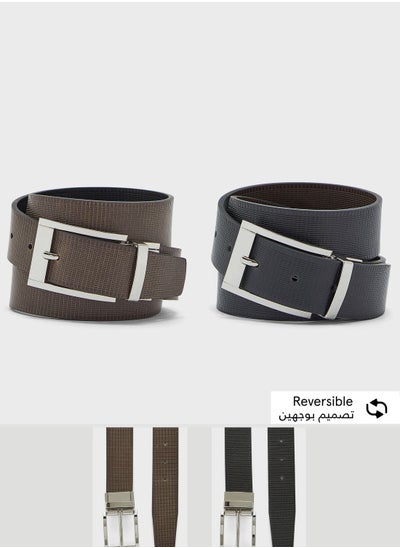 Buy Reversible Faux Leather Belt in UAE