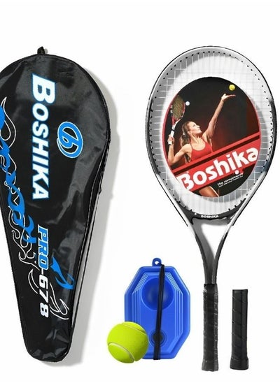 Buy Tennis Rackets with Tennis Trainer Set, Recreational Adult Tennis Rackets Beginner Tennis Racket with 1 Tennis Trainer String Balls Elastic and a Portable Mesh Bag in Saudi Arabia