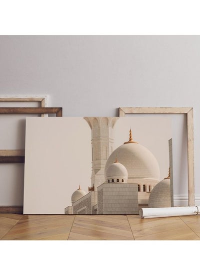 Buy home gallery sheikh zayed grand mosque is biggest 3 domes mosque is located uae abu dhabi one world largest mosques minaret view Printed Canvas wall art in Egypt