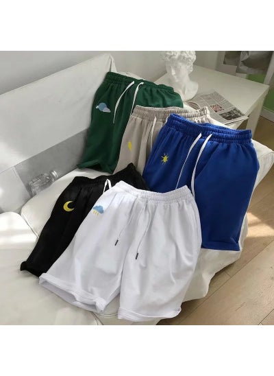 Buy Summer Mens Casual Beach Shorts Trendy Sports White in UAE