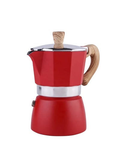 اشتري Liying Stovetop Espresso Maker Moka Pot (3cup), Leak-Proof, Perfect for Authentic Cuban & Italian Style Espresso (RED) في الامارات