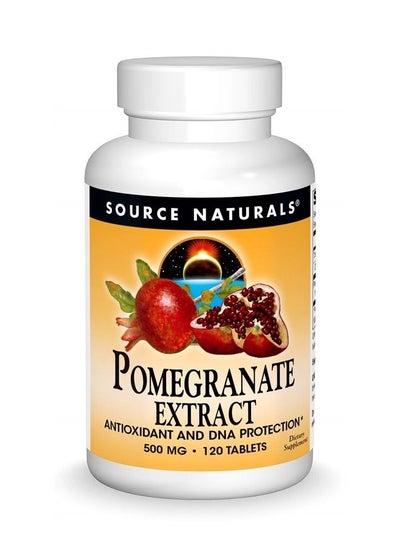 Buy Pomegranate Extract 500mg Complete Whole Fruit Ellagic Acid Antioxidant & Added Fiber - 120 Tablets in UAE