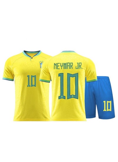 Buy M MIAOYAN 2022 World Cup Brazil home jersey No. 10 Neymar adult men's and women's football Jersey suit fan suit in Saudi Arabia