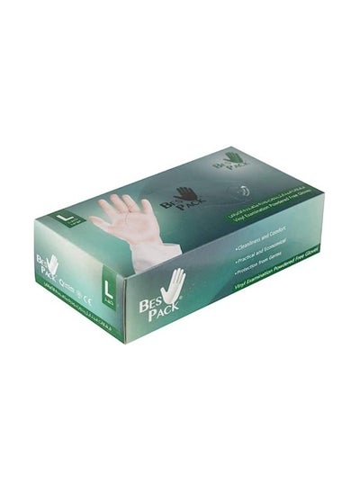 Buy Bes Pack Vinyl Gloves Box, Size L 100 Pcs in Saudi Arabia