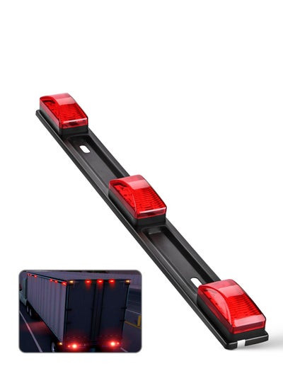 اشتري 1Pcs Red 9 LED ID Bar Marker Tail Black Stainless Steel Bracket for Truck Trailer Boat Identification Light في الامارات