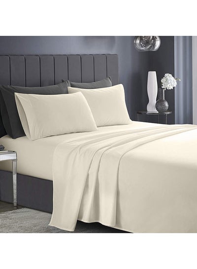 Buy Premium Beige Queen Sheets Set - 1800 TC Series 4 Piece Bed Sheets - Soft Brushed Microfiber Fabric - 16 Inches Deep Pockets Sheets Wrinkle Free & Fade Resistant by Infinitee Xclusives in UAE