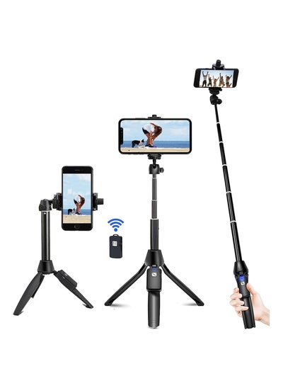 Buy Selfie Stick, 40 inch Extendable Selfie Stick Tripod,Phone Tripod with Wireless Remote Shutter Compatible with iPhone 12 11 pro Xs Max Xr X 8Plus 7 in UAE