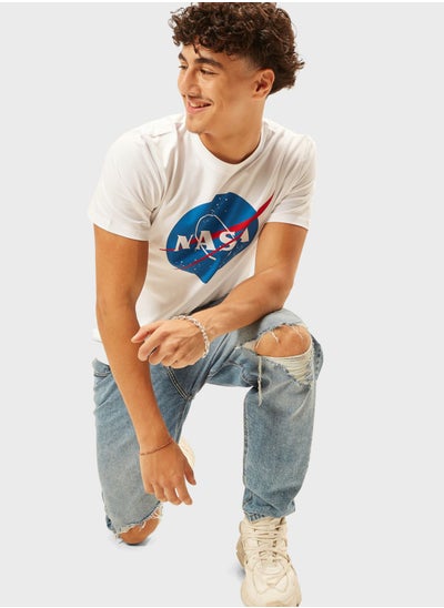 Buy Nasa Print Crew Neck T-Shirt in UAE