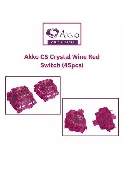 Buy Akko Keyboard Switches, CS Crystal Wine Red Switches Plate Mounted Compatible for Mechanical Keyboard, 3 Pin 45gf Key Switches (45pcs) in UAE