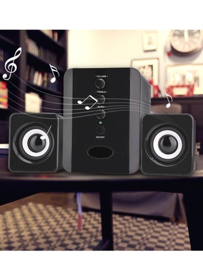 اشتري USB Socket Wired Speakers Machine Combination Speaker Bass Music Player Suitable for Cellphone Tablet Laptop PC Desktop Computer Black في الامارات