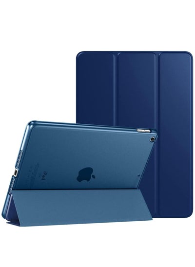 اشتري iPad 10.2 Case - Compatible with 9th Generation (2021), 8th Generation (2020), 7th Generation (2019) - Slim Translucent Hard PC Protective Smart Cover with Stand - Navy Blue في الامارات