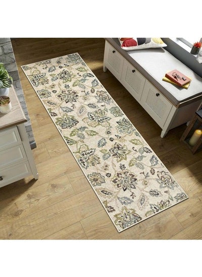 اشتري Indoor Area Rug Perfect For Hallways Entryway Office Living Room Hardwood Tile Jute Backed Modern Farmhouse Floral Decor Jacobean Collection 2Ft X 3Ft Multicolored في الامارات