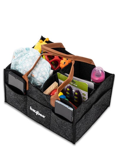 Buy Baybee Baby Diaper Bag For Mother Travelling Baby Diaper Caddy Organizer Basket Nursery Diapers Table Durable Caddy Bag Baby Products Black in UAE