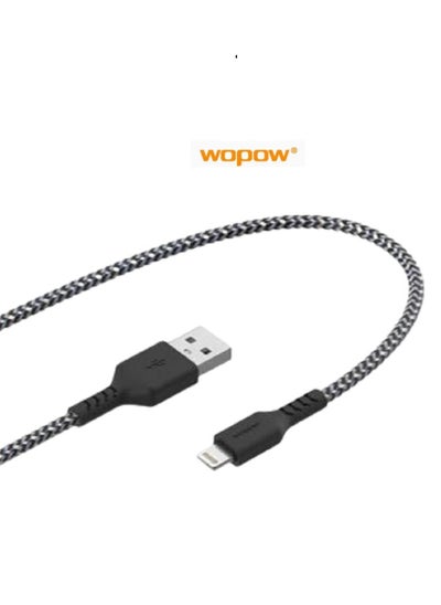 Buy Fabric Braided  Lightning Data Cable 1.2 Meter Length For Apple iPhone and iPad in Saudi Arabia