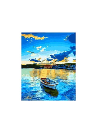 Buy DIY Paint by Numbers, Canvas Oil Painting Kit, Paint by Number for Adults Beginner and Kids, Drawing Paintwork with Paintbrushes Sea, Boat in UAE