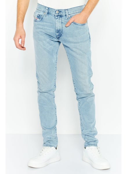 Buy Men Slim Fit Washed Denim Jeans , Blue in UAE