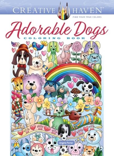 Buy Creative Haven Adorable Dogs Coloring Book in UAE