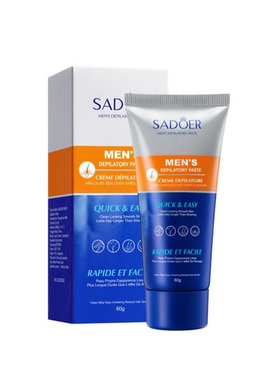 Buy Men's Depilatory Pasta, Painless Soothing Hair Removal Cream for Men, Body Hair Removal Cream for Unwanted Male Hair 60g in Saudi Arabia