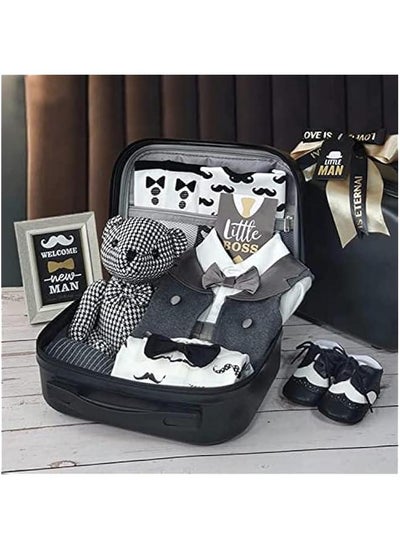 Buy New Born Gift Set Baby Boy with Jumpsuit (9 in 1) in UAE