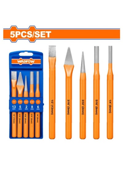 اشتري Wadfow Set of 5 Chisel and Punch Orange (WCC8395) في الامارات