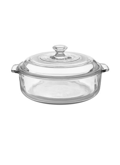 Buy Glass pot with heat-resistant lid, 2 liters in Saudi Arabia