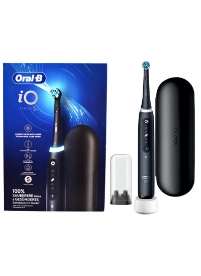 Buy Oral B iO5 Series 5N Electric Rechargeable Toothbrush, Built with AI, Optimal Pressure Control, LED Interface, Bluetooth Connectivity, 5 Personalized Brush Modes – Black in UAE