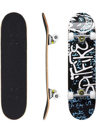 اشتري Skateboard Complete Skateboard 7-Layer Maple Deck Standard Skateboard for Beginners Professional Boys Girls Teens Adults Outdoor Sports (79cm*20cm) في السعودية