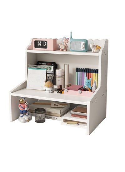 اشتري Desktop Bookshelf Home Desk Cosmetic Organizer Dormitory Organizer Office Removable Multi-layer Desktop Double Shelves في السعودية