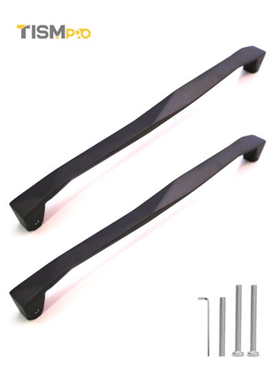 Buy Modern and Sturdy Zinc Door Pull Handle - 300mm Size, Black Matt Finish - Pack of 2 in Saudi Arabia