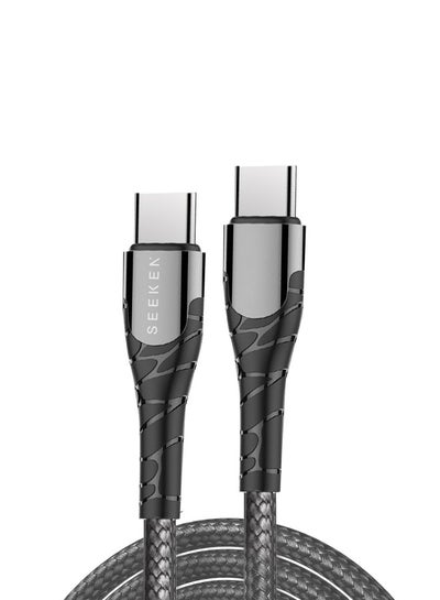 Buy 65W USB C to USB C Cable 2M, PD 3.0 3A Fast Charging Cord Type C Cable Compatible with iPhone 15 Series, MacBook Pro, iPad Pro, Samsung Galaxy S23/22/Z Fold/Z Flip, Google Pixel 7/6A, PS5, Black in UAE